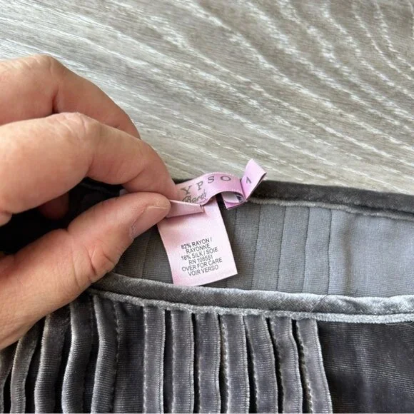 Calypso St  Barth Grey Batwing Sleeve Silk Blend Velvet Blouse - Picture 7 of 14